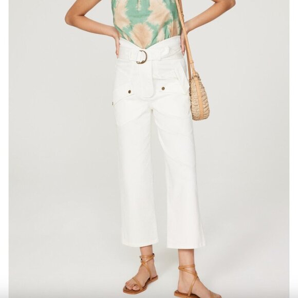 MARISSA WEBB White Canvas Pants Size 6 - Picture 1 of 8